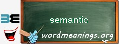 WordMeaning blackboard for semantic